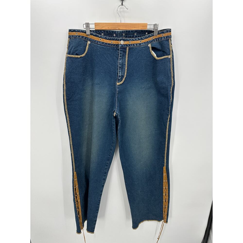 The Blues Y2K Denim Western Jeans Women Sz 20 Country Festival Coachelle Boho